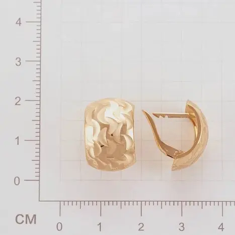 Серьги с английским замком из красного золота