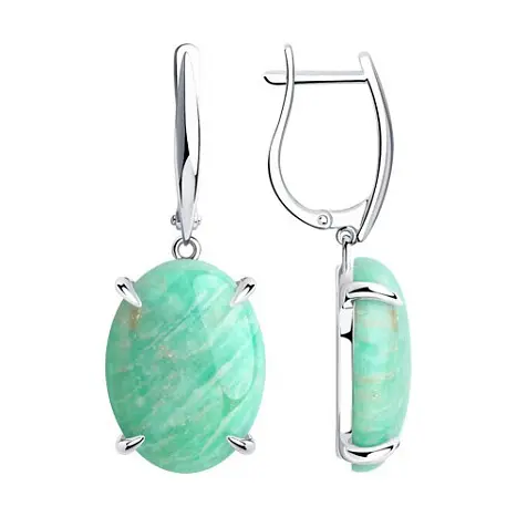 Серьги подвесные из серебра