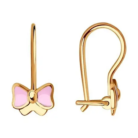 Серьги детские из красного золота