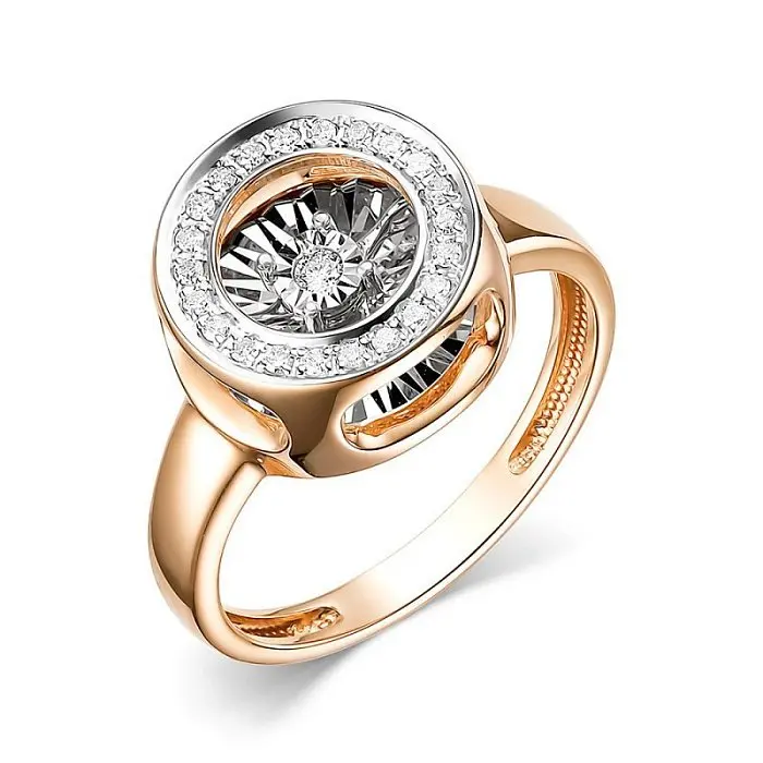 Кольцо декоративное из комбинированного золота