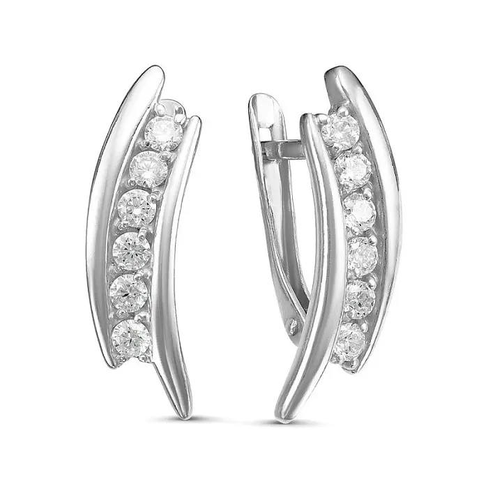 Серьги с английским замком из серебра