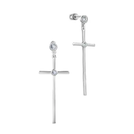 Серьги подвесные из серебра
