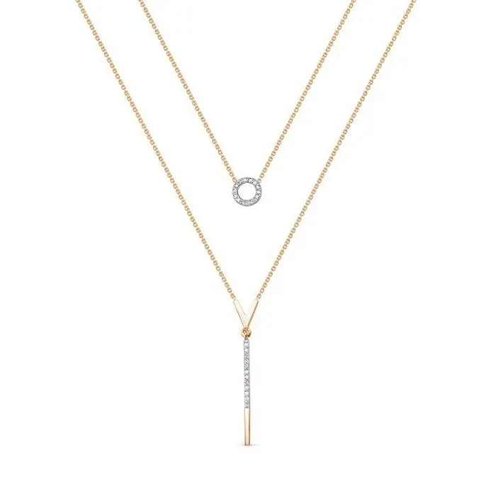 Цепь колье из красного золота