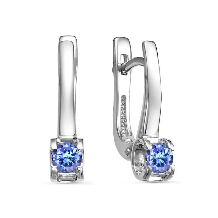 Серьги с английским замком из серебра