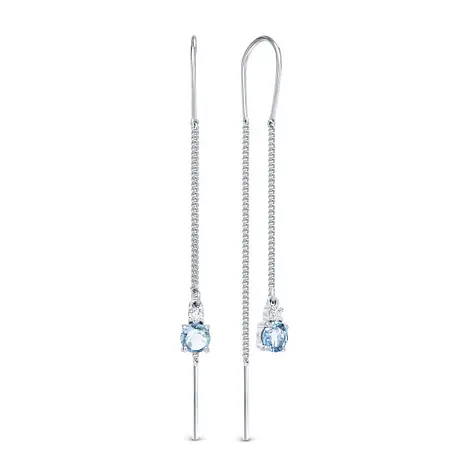 Серьги цепочки из серебра