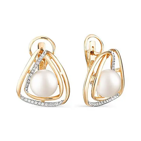 Серьги с английским замком из красного золота