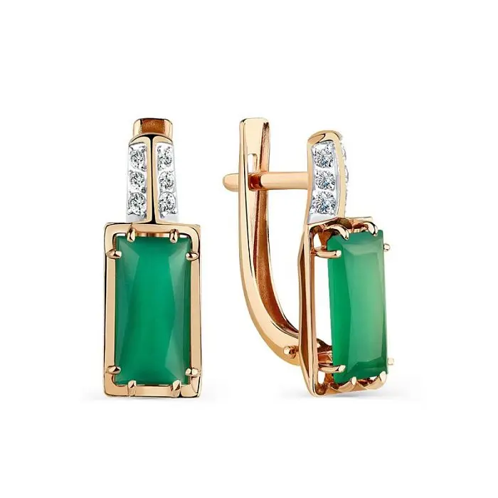 Серьги с английским замком из красного золота