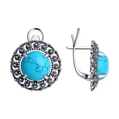 Серьги с английским замком из серебра