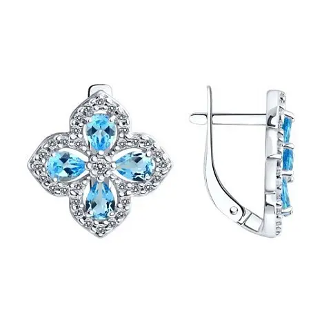 Серьги с английским замком из серебра