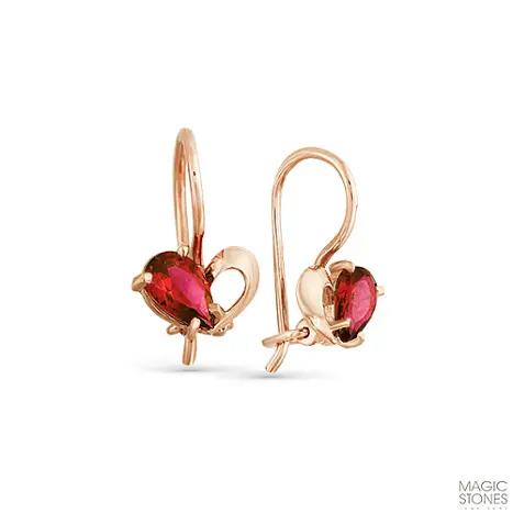 Серьги детские из красного золота