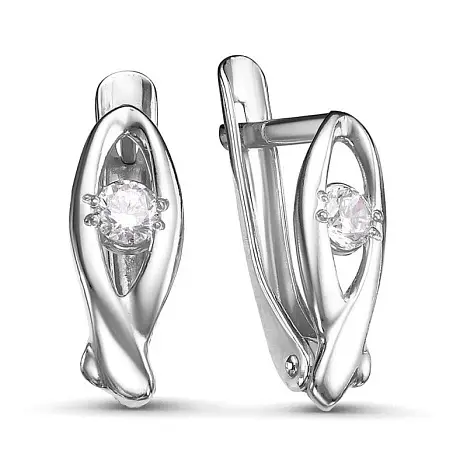 Серьги с английским замком из серебра