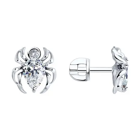 Серьги пуссеты из серебра