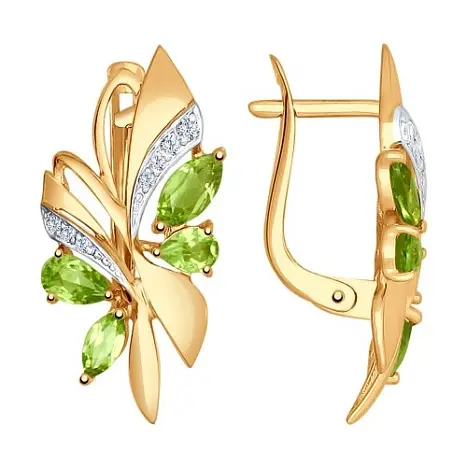 Серьги с английским замком из красного золота