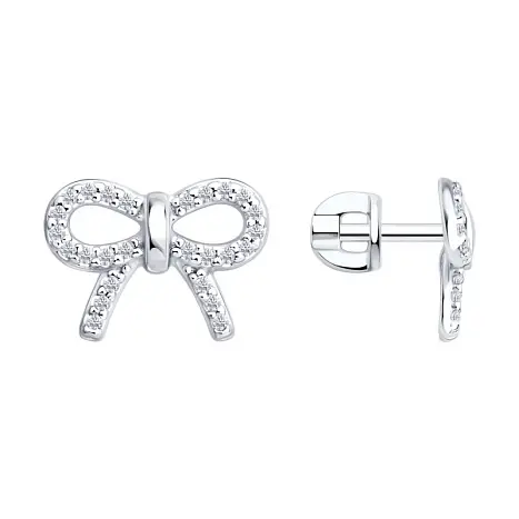 Серьги пуссеты из серебра