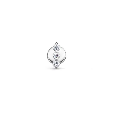Серьги одиночные из белого золота
