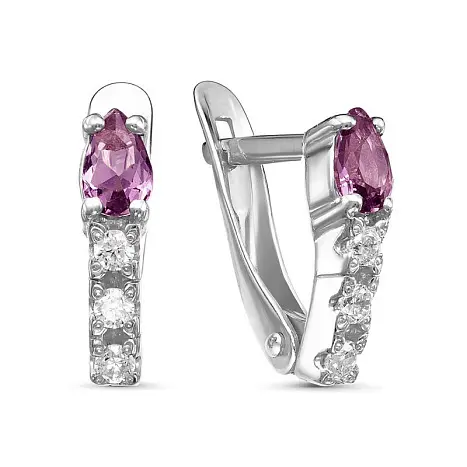 Серьги с английским замком из серебра