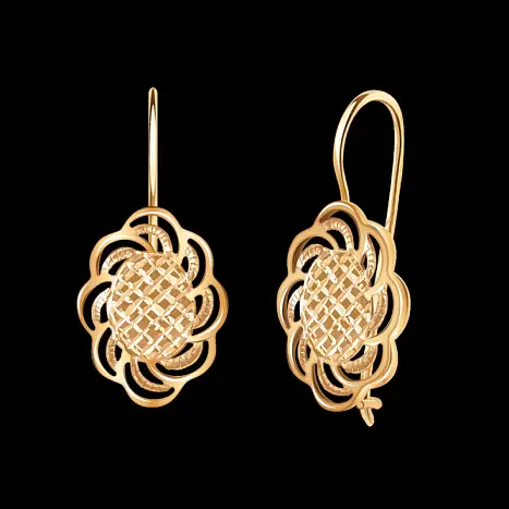 Серьги петельки из красного золота