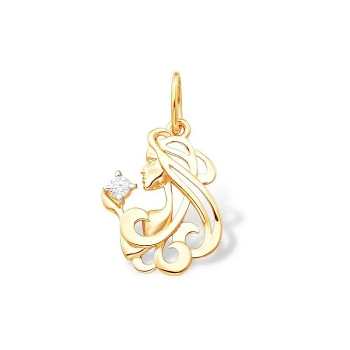 Подвеска знак зодиака из красного золота