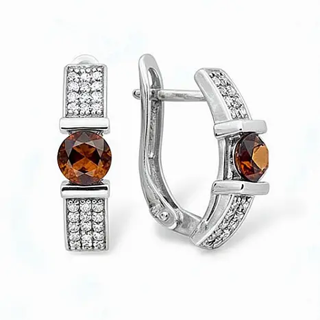 Серьги с английским замком из серебра