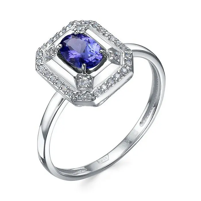 Кольцо декоративное из белого золота