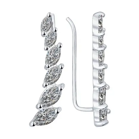 Серьги зажимы из серебра