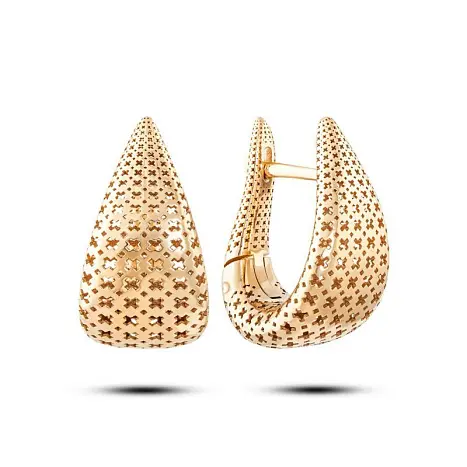 Серьги с английским замком из красного золота