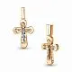 Подвеска крест из комбинированного золота