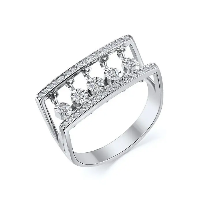 Кольцо декоративное из белого золота