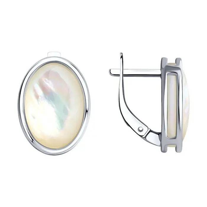 Серьги с английским замком из серебра