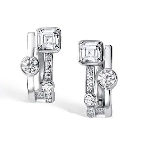 Серьги с английским замком из серебра