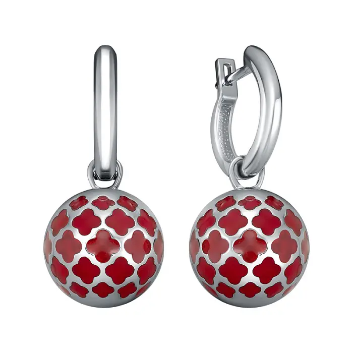 Серьги подвесные из серебра