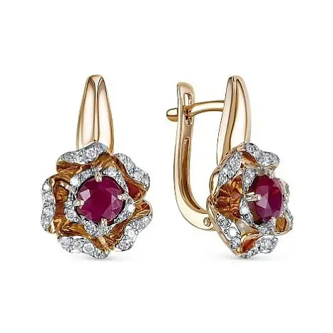 Серьги с английским замком из красного золота