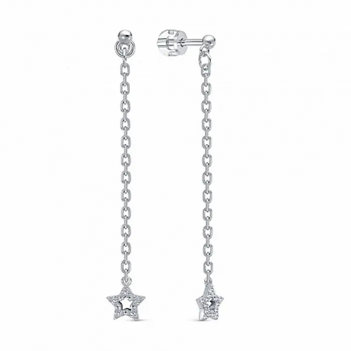 Серьги подвесные из серебра