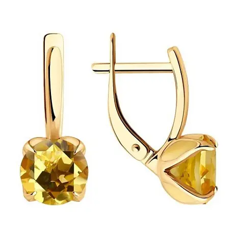 Серьги с английским замком из красного золота