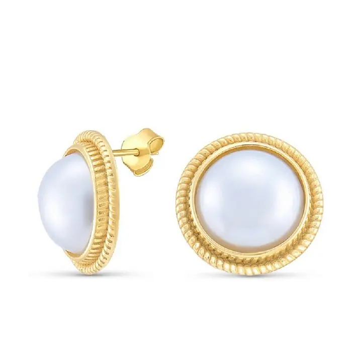 Серьги пуссеты из позолоты