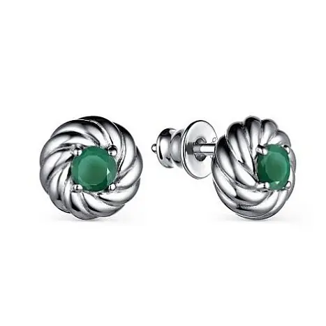 Серьги пуссеты из серебра