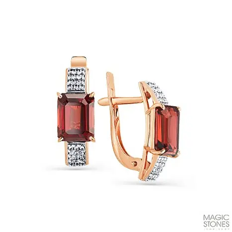 Серьги с английским замком из красного золота