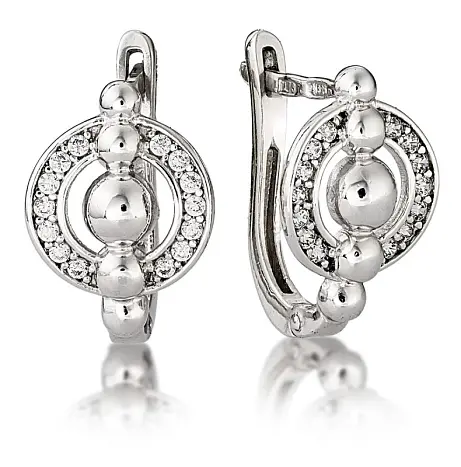 Серьги с английским замком из серебра