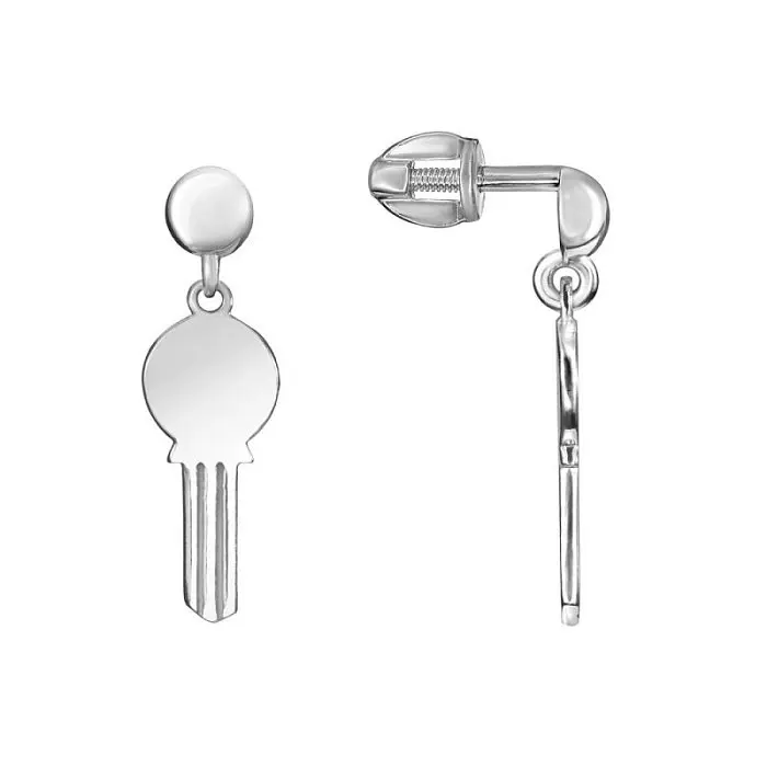 Серьги одиночные из серебра