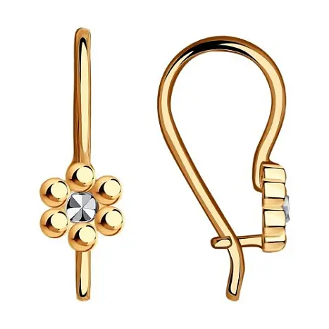 Серьги детские из красного золота