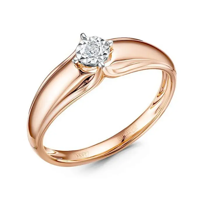 Кольцо помолвочное из комбинированного золота