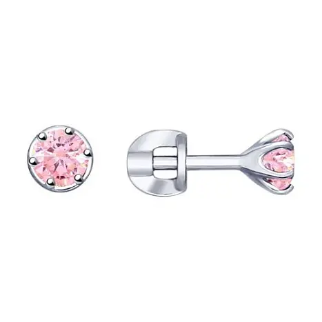 Серьги пуссеты из серебра