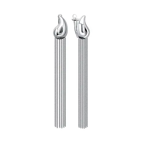 Серьги подвесные из серебра