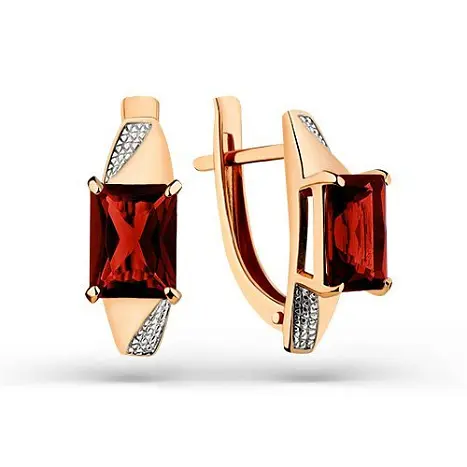 Серьги с английским замком из красного золота