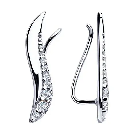 Серьги зажимы из серебра