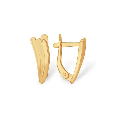 Серьги с английским замком из комбинированного золота