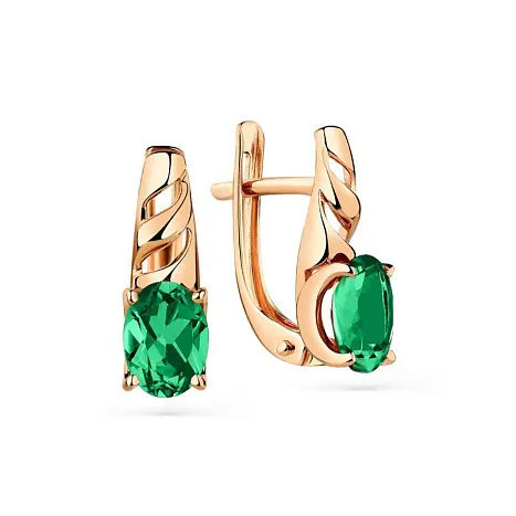 Серьги с английским замком из красного золота