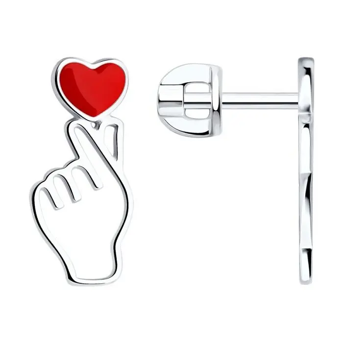 Серьги пуссеты из серебра