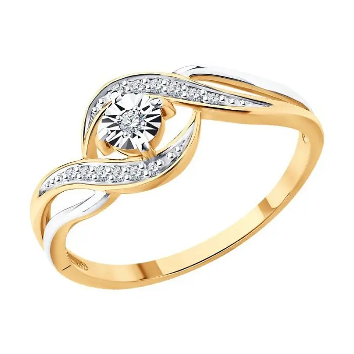 Кольцо декоративное из красного золота