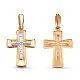Подвеска крест из комбинированного золота
